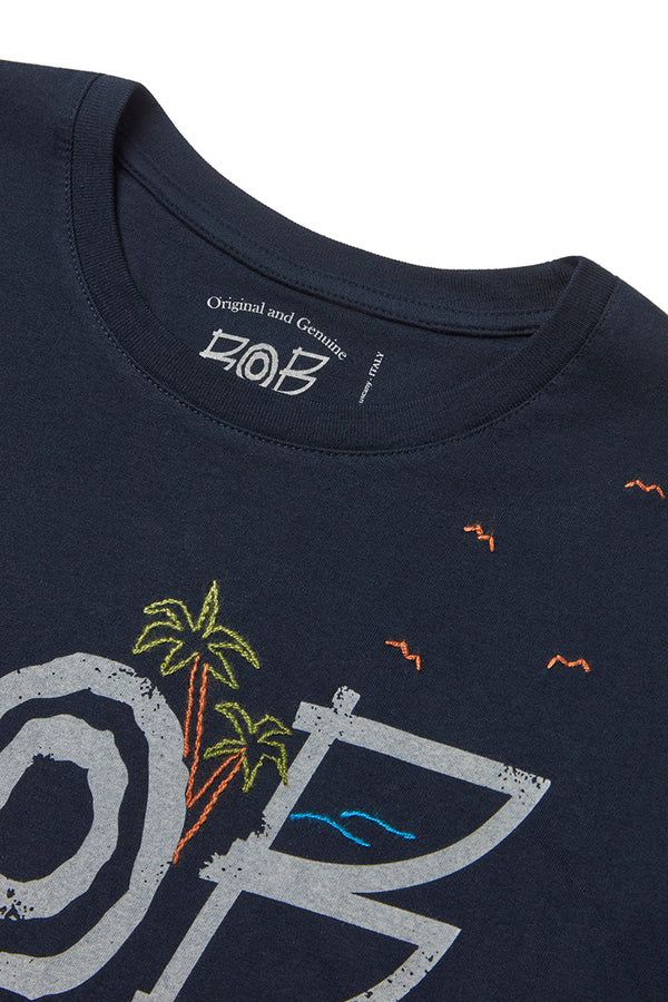 TEXAS 日本別注 BOBロゴ ロングTEE / BLU ネイビー系