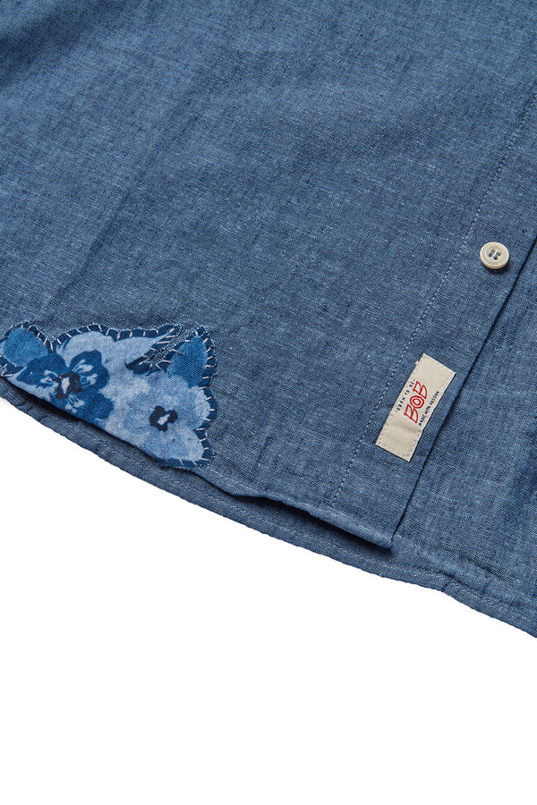 LOP519R エンブロイダリーリネンシャツ / JEANS インディゴ