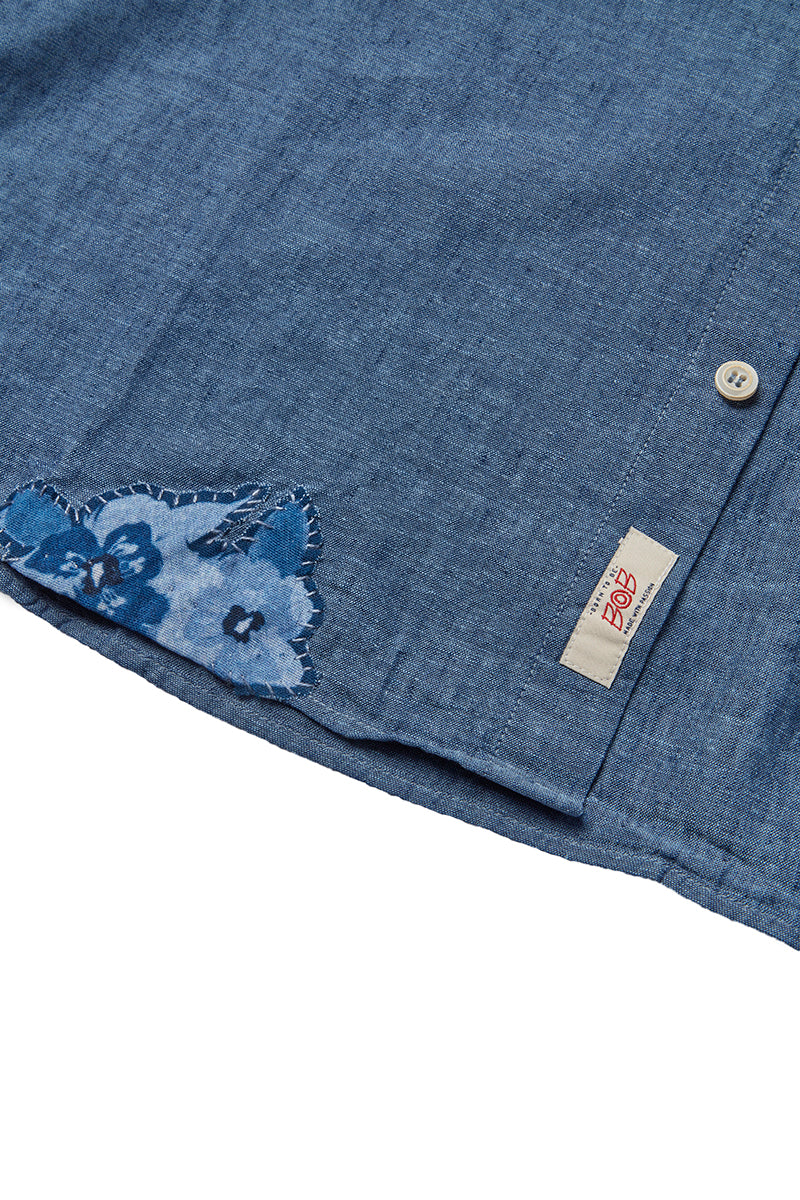 LOP519R エンブロイダリーリネンシャツ / JEANS インディゴ