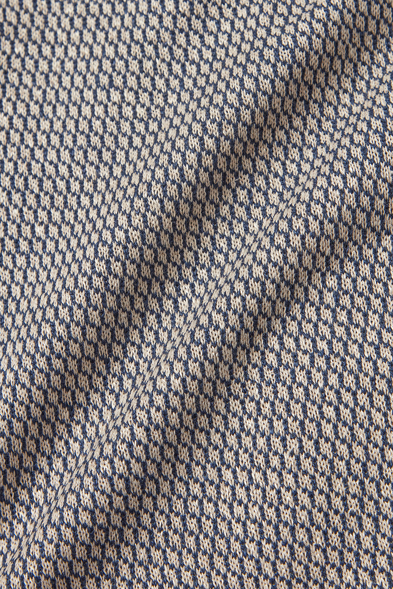 JAKE562T テクスチャーニットジャケット / NATURARE BLU クリーム×ネイビー