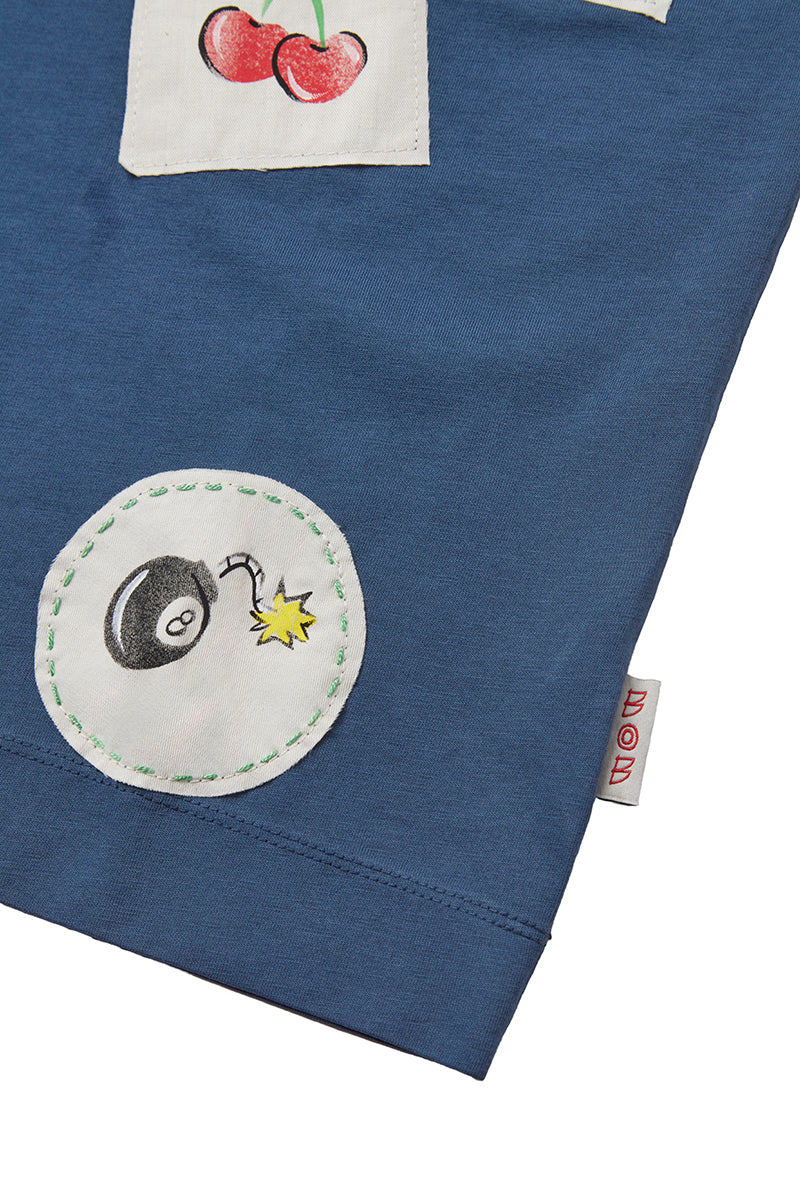 MALIBU パッチワークTシャツ / INCHIOSTRO ディープブルー