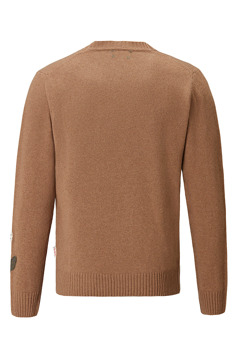 BOND メッセージエンブロイダリーニット / COL:BISCOTTO ブラウン系