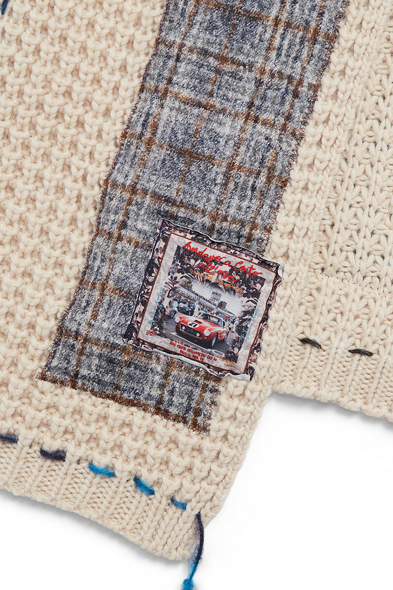 BEAT ステッチ&パッチワークマフラー / COL:BEIGE