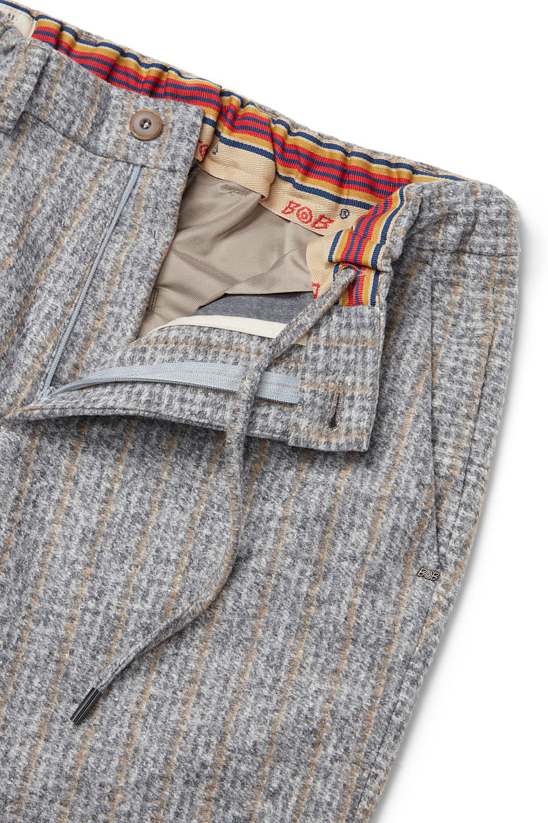 RUN203シャドーストライプウールパンツ / COL:VAR1 グレー系