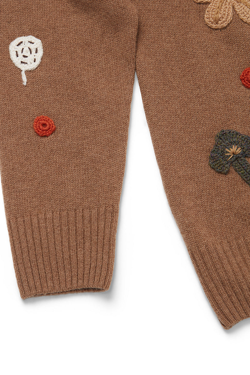 BOND メッセージエンブロイダリーニット / COL:BISCOTTO ブラウン系