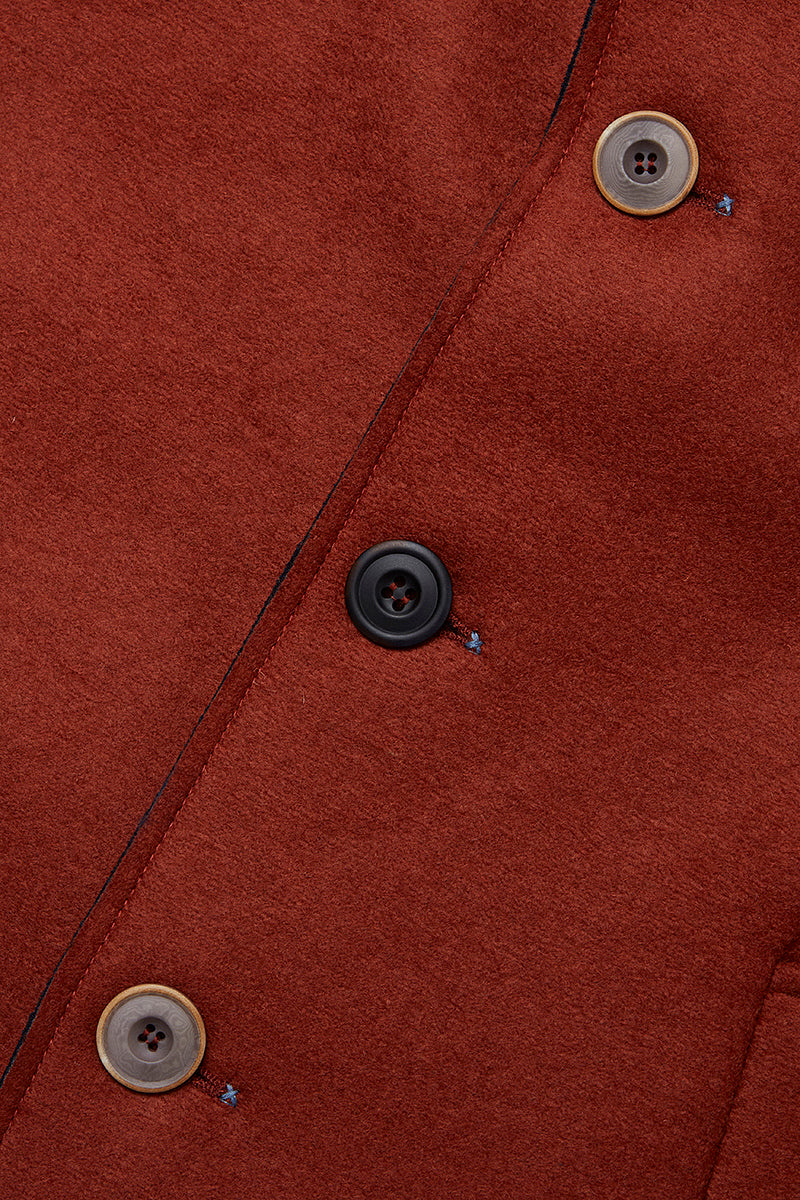 AND153 ボンディングチェスターコート / COL:RUGGINE オレンジ系