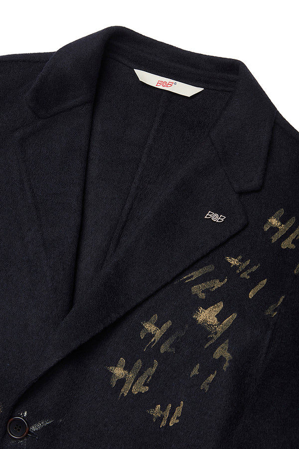 OPEN ハンドペイントデザインチェスターコート / COL:NOTTE ネイビー系