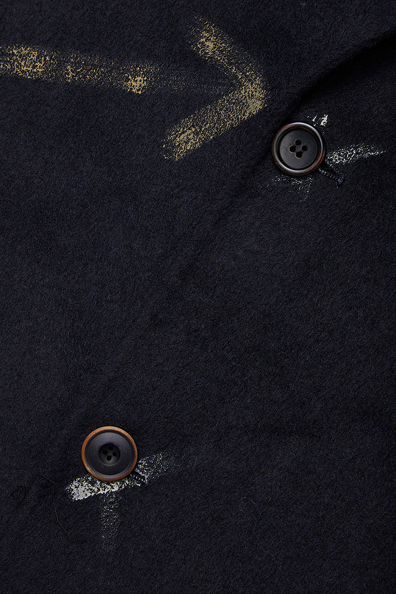 OPEN ハンドペイントデザインチェスターコート / COL:NOTTE ネイビー系