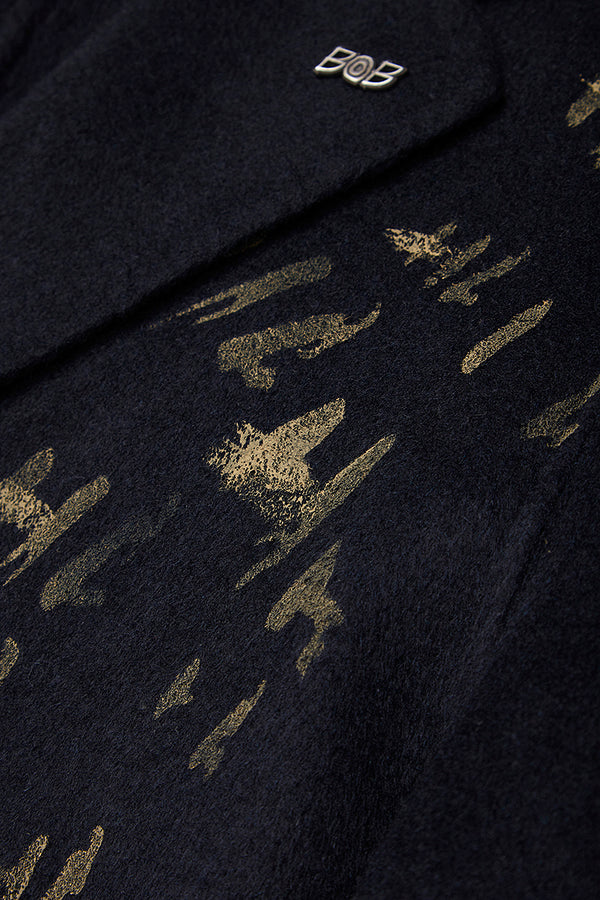 OPEN ハンドペイントデザインチェスターコート / COL:NOTTE ネイビー系