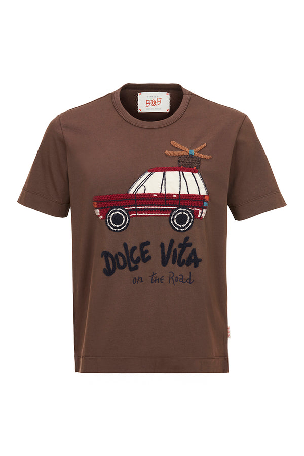 BOB ハンド刺繍Tシャツ (JOY) / ホワイト