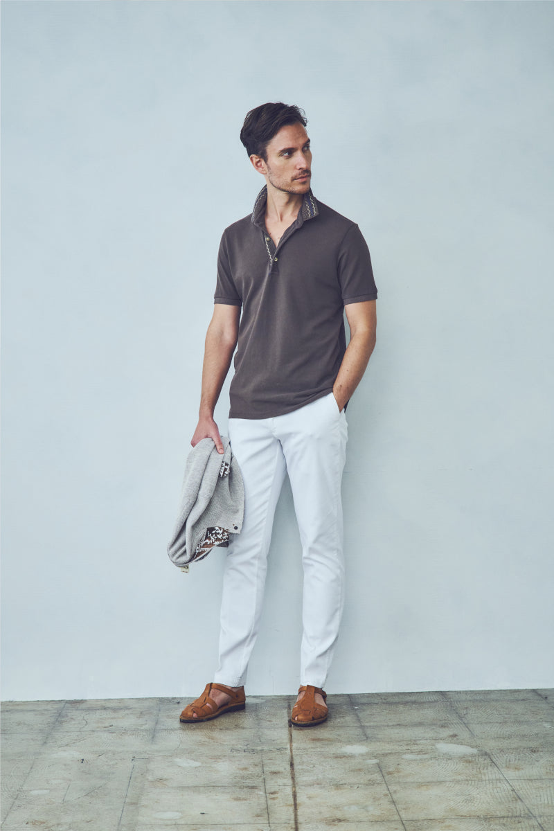 【25SS新作】Crochet Polo Shirt / CoL:MORO ブラウン系