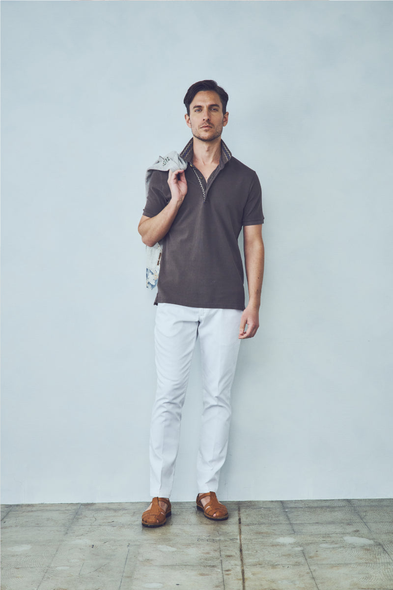 【25SS新作】Crochet Polo Shirt / CoL:MORO ブラウン系