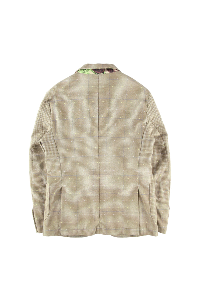 シャドウチェック&ドットパターンジャケット / Col:SABBIA サンドベージュ
