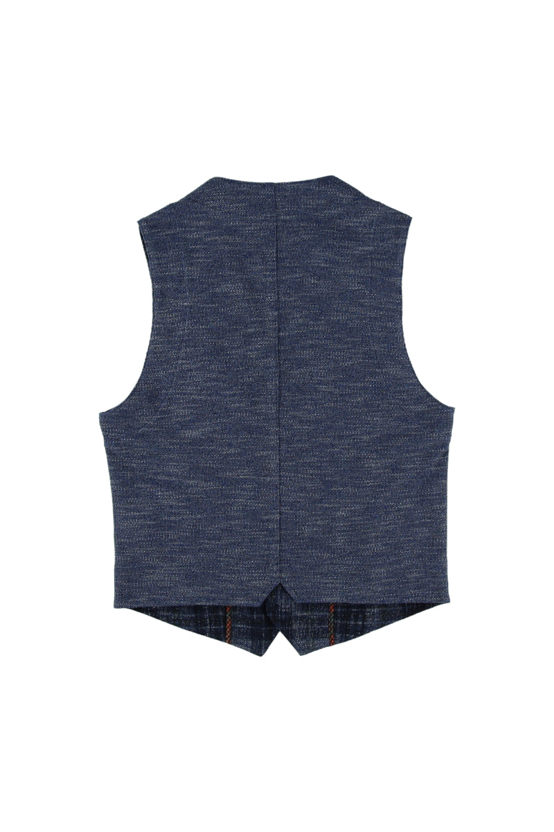 タータンチェックパターンジレ / Col:VAR3 ネイビー系