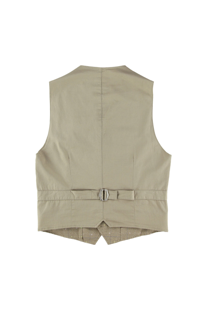 シャドウチェック&ドットパターンジレ / Col:SABBIA サンドベージュ