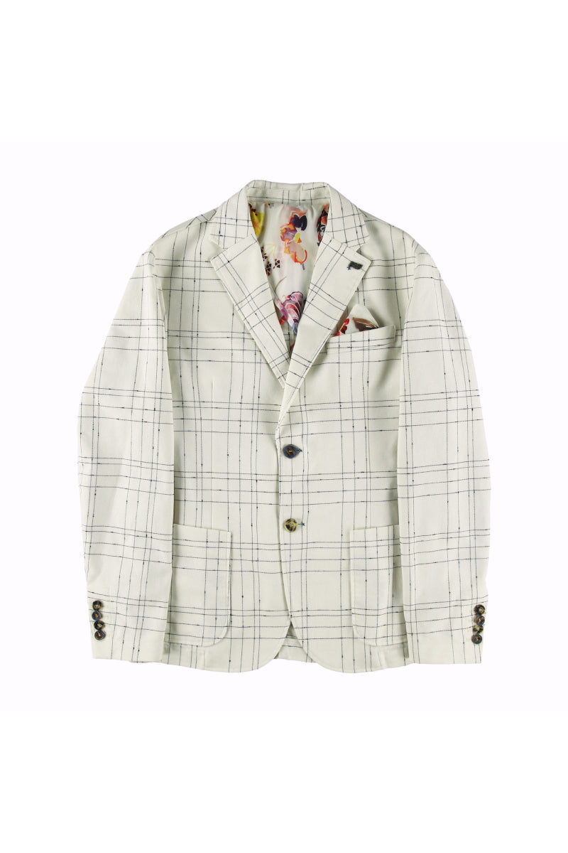 チェックパターンジャケット / Col:VAR1 ホワイト