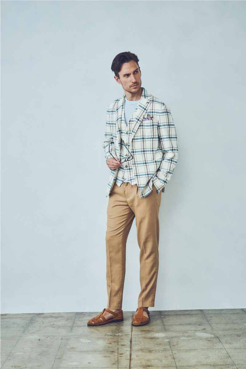 チェックパターンジャケット / Col:VAR1 グリーンチェック