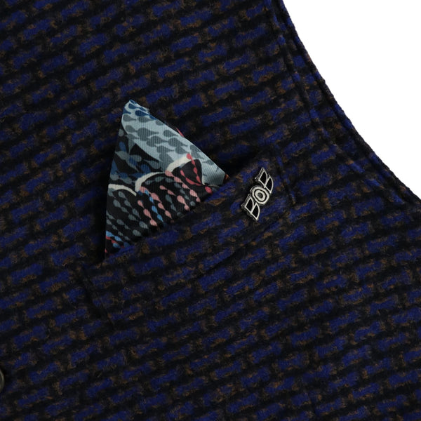 ブリックチェックジレ / Col:VAR1 ネイビー系