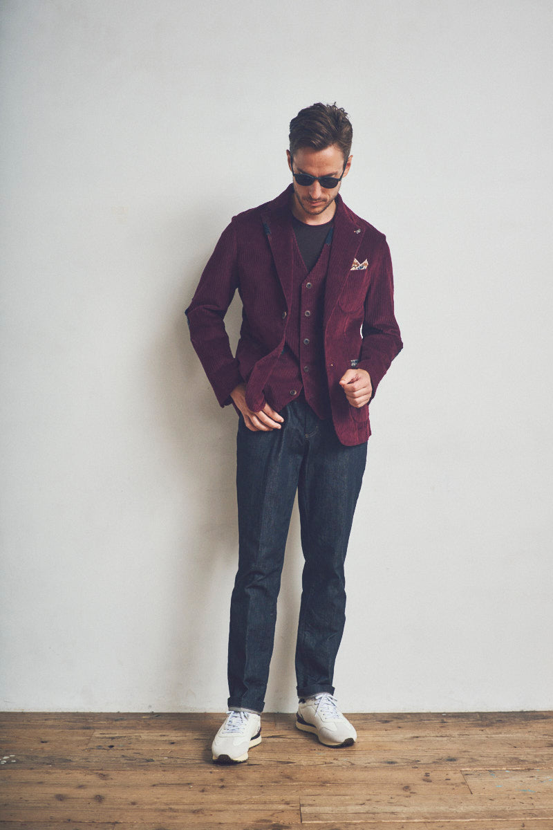 TACK118 コーデュロイマテリアル ジャケット  / Col:BORDEAUX