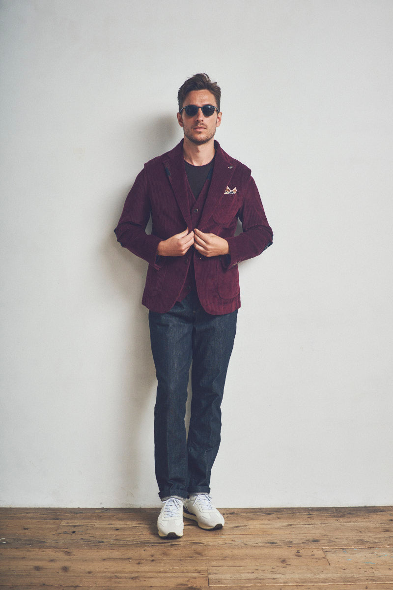 bishool コーデュロイ ジャケット TACK118 コーデュロイマテリアル ジャケット / Col：BORDEAUX BOB JAPAN