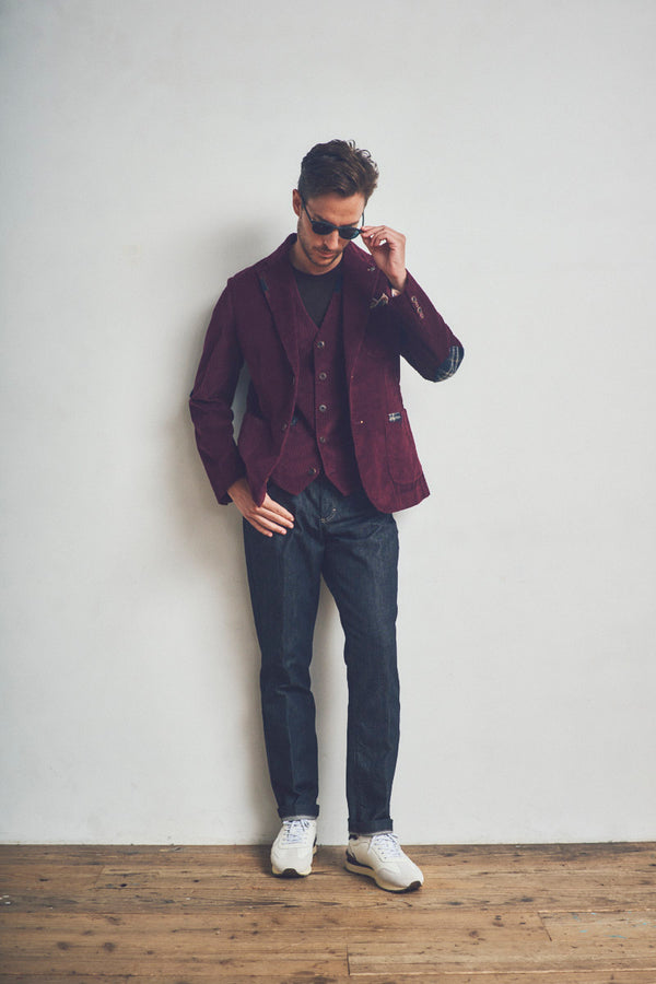 TACK118 コーデュロイマテリアル ジャケット  / Col：BORDEAUX