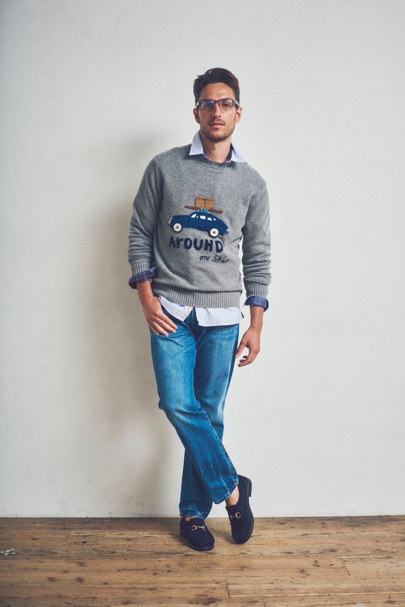 SCOTT ハンドステッチヴィンテージモチーフニット / COL：GRIGIO グレー系