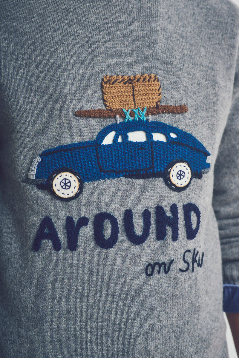 SCOTT ハンドステッチヴィンテージモチーフニット / COL：GRIGIO グレー系