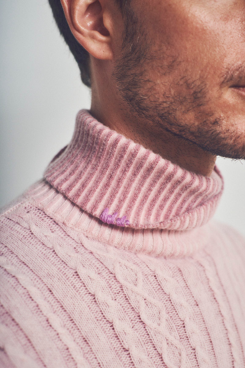 FORT フェードケーブルタートルネックニット / COL：ROSA ピンク