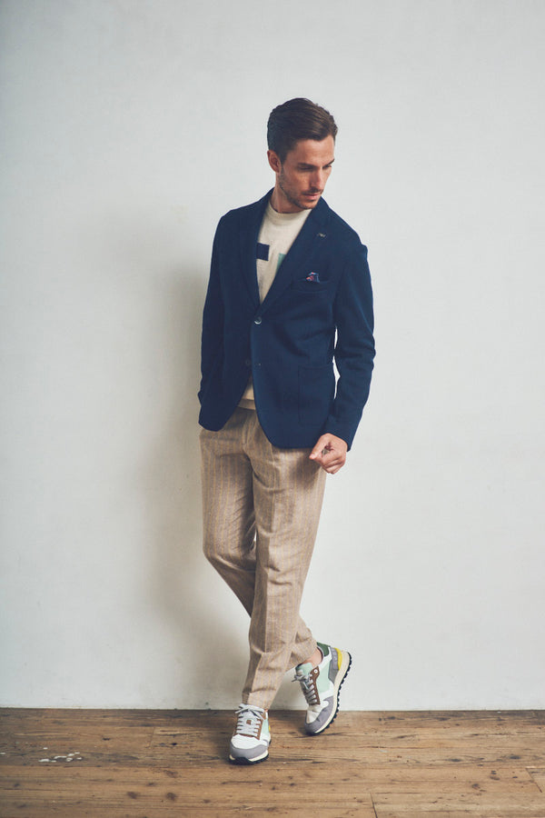 MI121 ミックスウィーブジャケット / Col：BLU ネイビー系