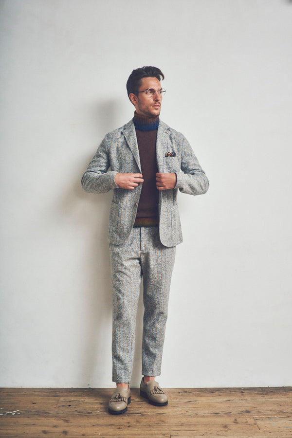 HARLOW203 シャドーストライプライトウールジャケット  / Col：VAR1 グレー系