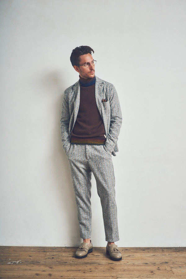 HARLOW203 シャドーストライプライトウールジャケット  / Col：VAR1 グレー系