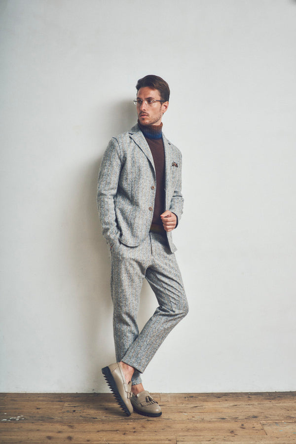 HARLOW203 シャドーストライプライトウールジャケット  / Col：VAR1 グレー系