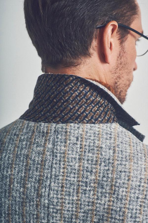 HARLOW203 シャドーストライプライトウールジャケット  / Col：VAR1 グレー系