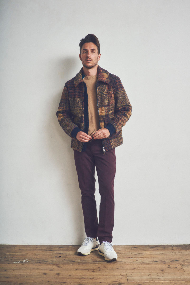 イタリア製✨BOB　テーラードジャケット　ツイードニット　ウール　アルパカ　M イタリア製✨BOB テーラードジャケット ツイードニット ウール