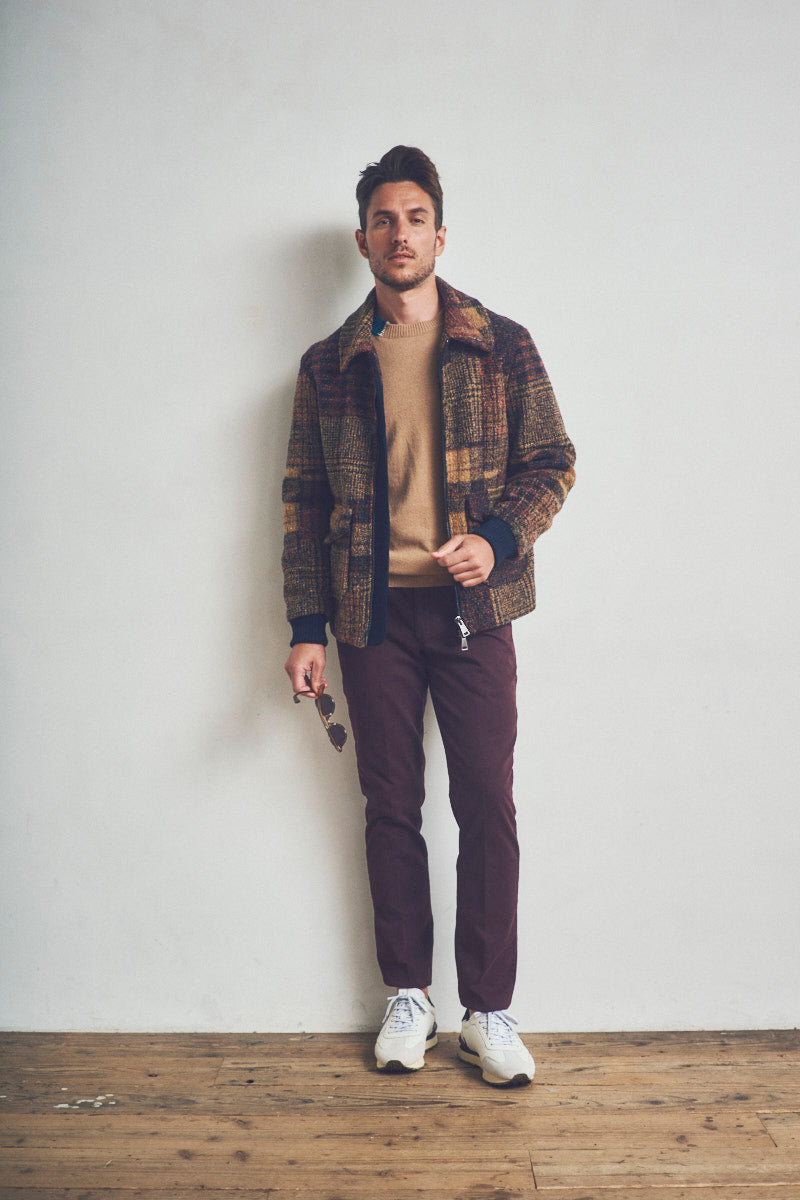 PIER147 チェックパターンボアジャケット / Col：VAR1 マルチカラー