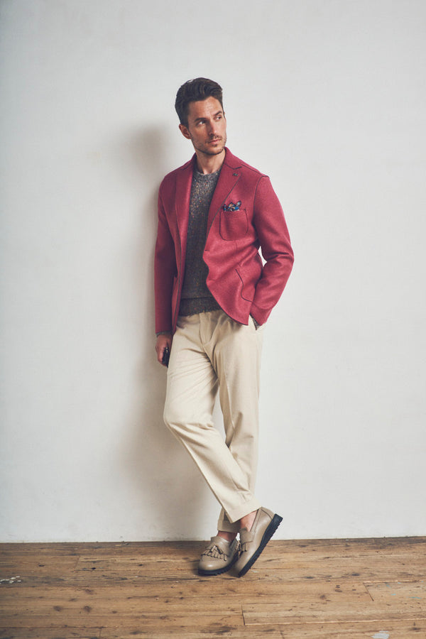 KI156 ボンディングジャケット / Col：LAMPONE ラズベリー