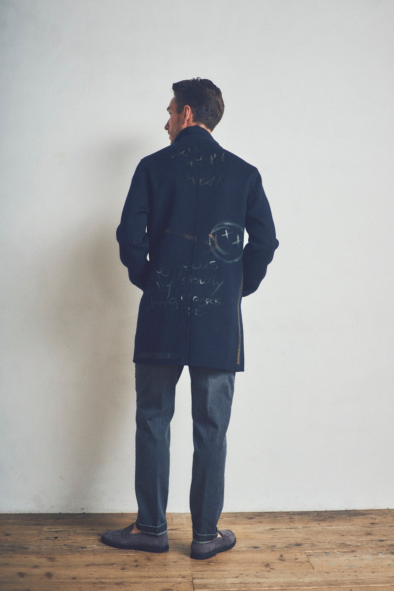 A.P.C. ネイビー　チェスターコート シングルチェスターコート【WEAR SHiFT】【OZMY】 (241401-91