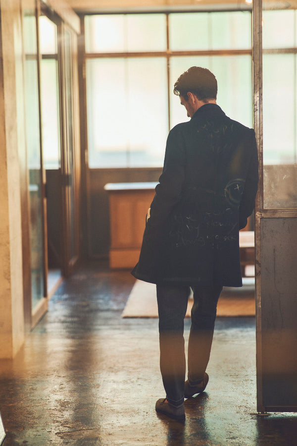 OPEN ハンドペイントデザインチェスターコート / COL：NOTTE ネイビー系