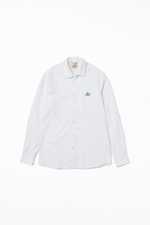 ワンポイントロゴハンドステッチシャツ / Col：BIANCO