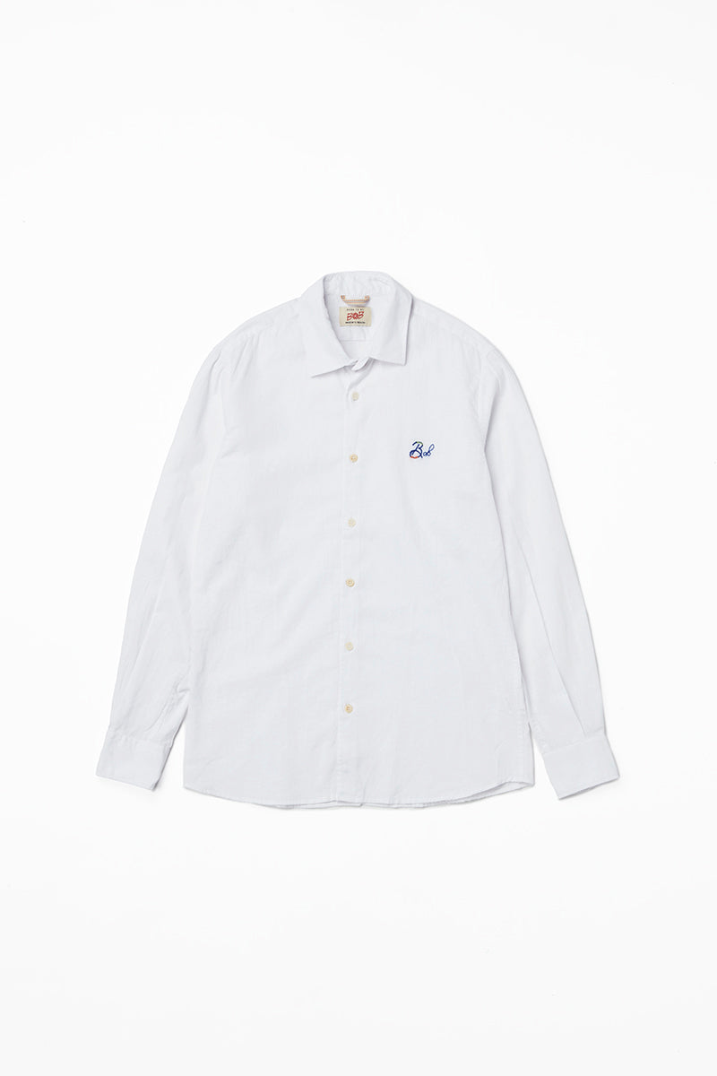 日本別注ワンポイントロゴハンドステッチシャツ / Col：BIANCO