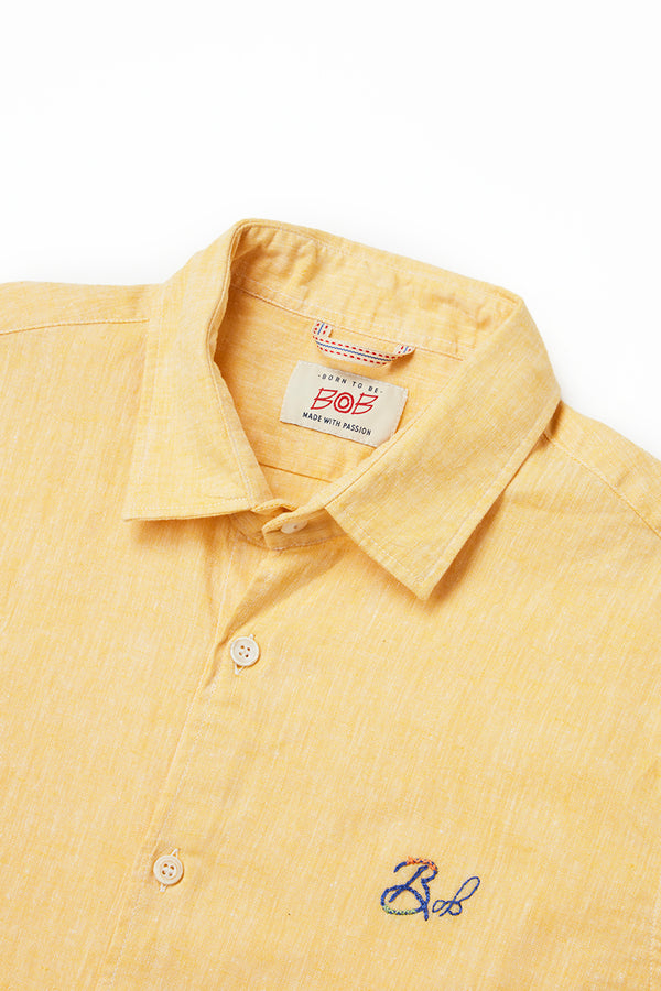 ワンポイントロゴハンドステッチシャツ / Col：GIALLO