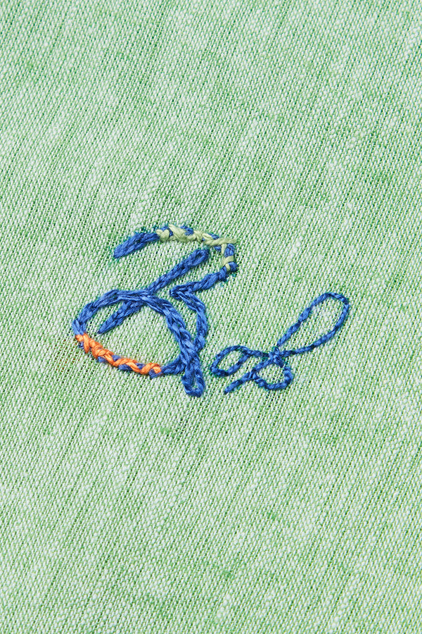 ワンポイントロゴハンドステッチシャツ / Col：PRATO