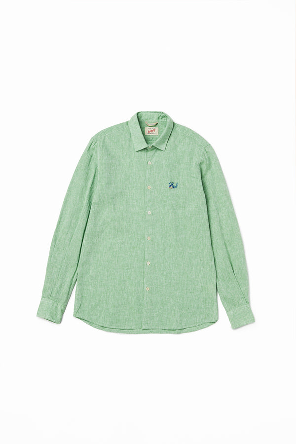 ワンポイントロゴハンドステッチシャツ / Col：PRATO