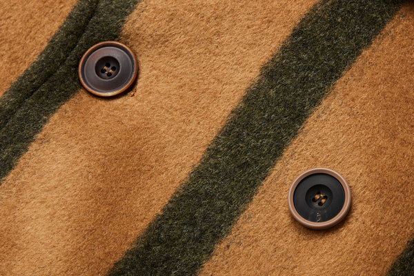 ストライプベルテッドコート / Col：VAR2 ベージュ系