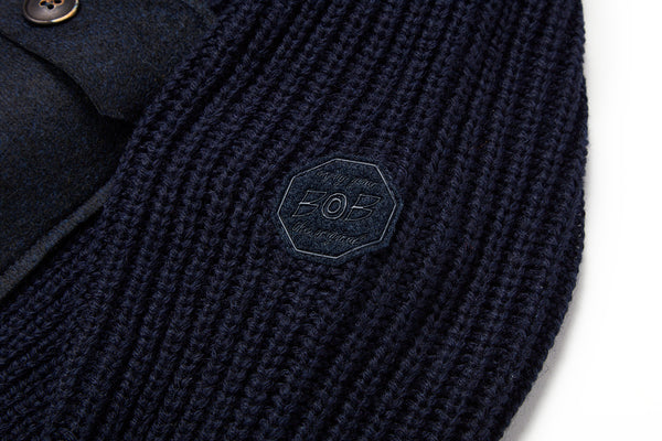 ミリタリーニットカーディガン / Col：BLU ネイビー系