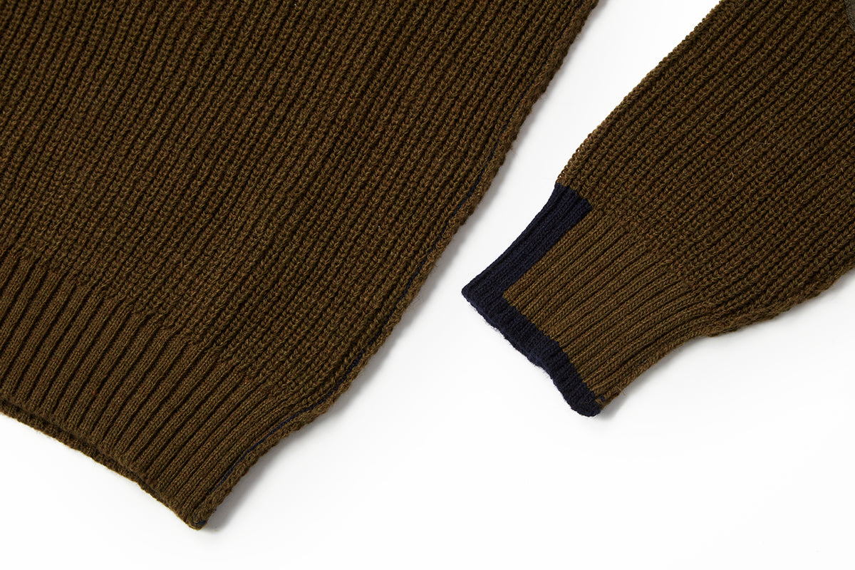 【EC限定】Military Design Crewneck knit BRANDON №074741714 / MILITARE カーキ系