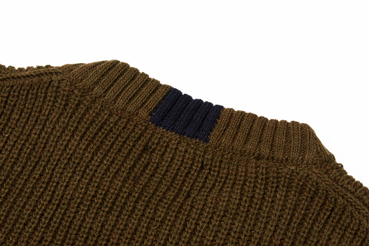 【EC限定】Military Design Crewneck knit BRANDON №074741714 / MILITARE カーキ系