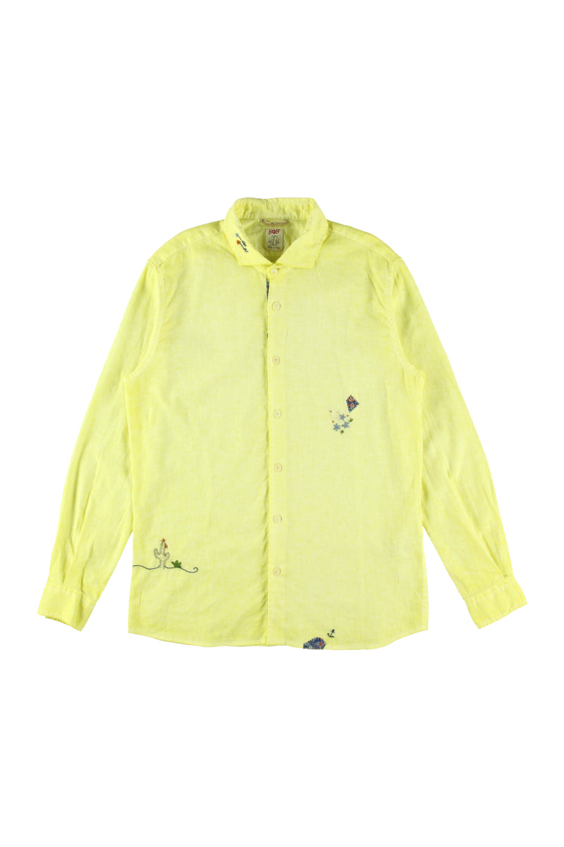 【24SS ARCHIVE ITEM】Embroidered Linen Shirt / Col：LIMONE　イエロー