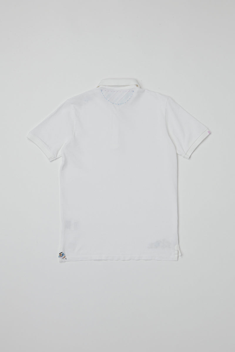【25SS】Handmade Embroidery Polo Shirt / Col：BIANCO ホワイト系