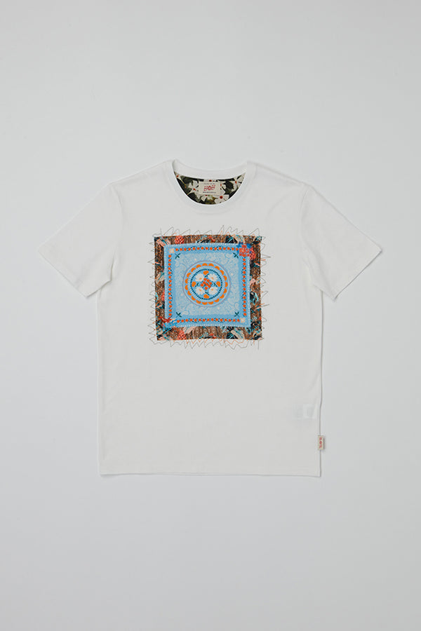 パッチワークＴシャツ / Col：MELANGE 杢グレー